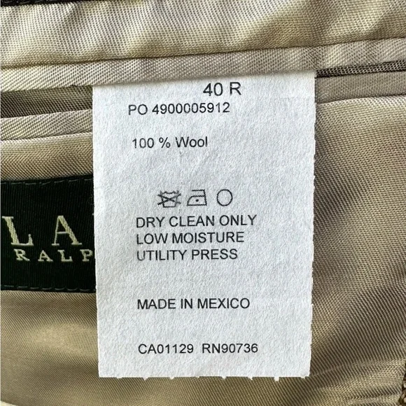RALPH LAUREN MENS BLAZER SIZE 40 GOLD TAN HERRINGBONE SPORT COAT SUIT JACKET